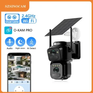 SZSINOCAM Dual Lens Solar WiFi Camera Outdoor Security